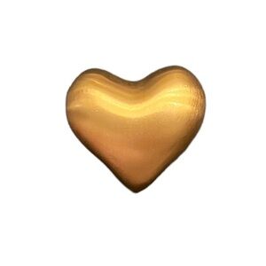 Brushed Gold Tone Heart Brooch Pin – Classic Romantic Style